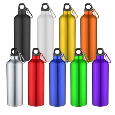 750ML aluminium sport bottle with carabiner customized color