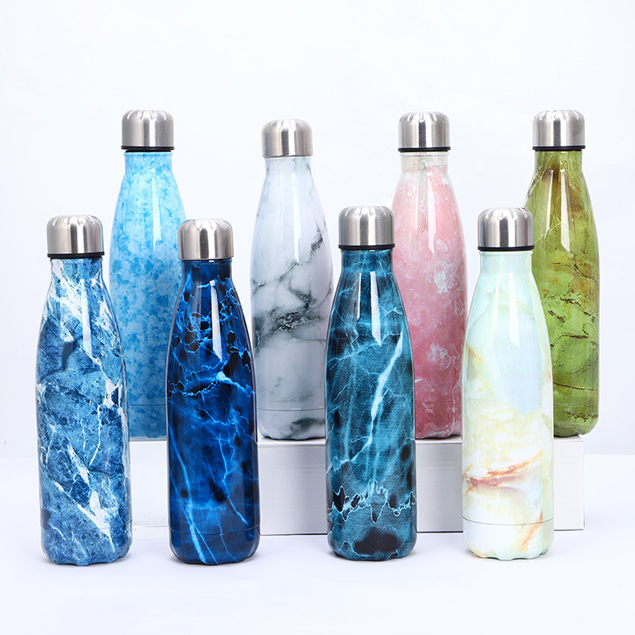 500ml vacuum double wall stainless steel cola shape drink water bottles