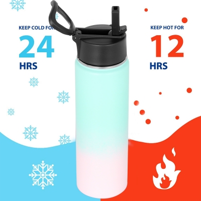 Customized latest water bottle double wall stainless steel insulated hot sport stainless steal water bottles with cover