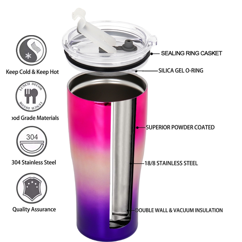 Custom Double Wall Insulated Vacuum 20 oz 30 oz 304 Stainless Steel Tumbler Travel Coffee Mug